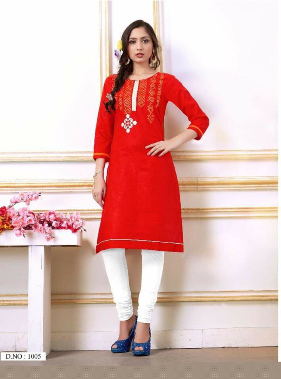 Ruhi By Ishaani Lifestyle 1001 To 1010 Series Beautiful Stylish Colorful Fancy Party Wear & Ethnic Wear & Ready To Wear Cotton Slub Kurtis At Wholesale Price