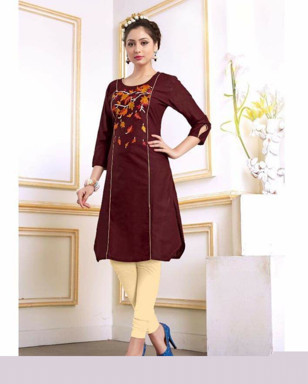 Ruhi By Ishaani Lifestyle 1001 To 1010 Series Beautiful Stylish Colorful Fancy Party Wear & Ethnic Wear & Ready To Wear Cotton Slub Kurtis At Wholesale Price