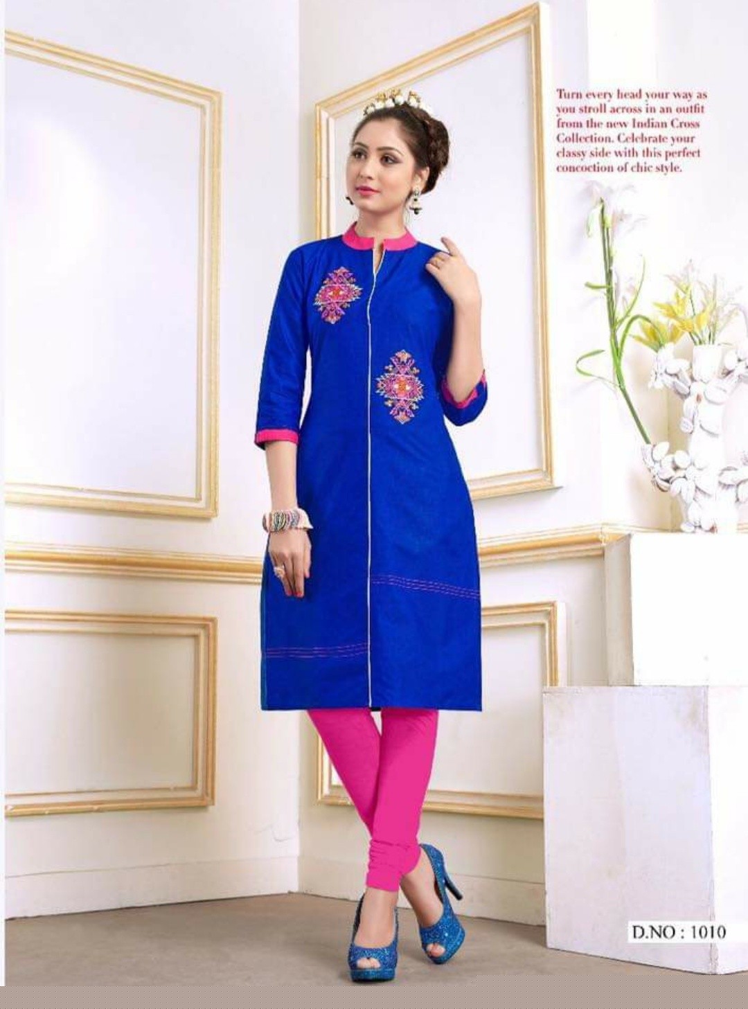 Ruhi By Ishaani Lifestyle 1001 To 1010 Series Beautiful Stylish Colorful Fancy Party Wear & Ethnic Wear & Ready To Wear Cotton Slub Kurtis At Wholesale Price