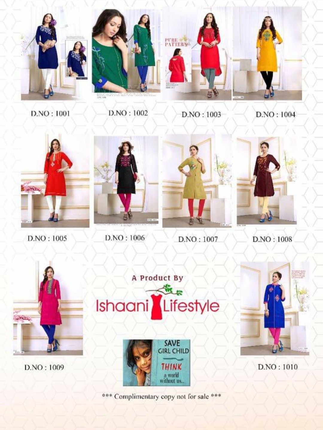 Ruhi By Ishaani Lifestyle 1001 To 1010 Series Beautiful Stylish Colorful Fancy Party Wear & Ethnic Wear & Ready To Wear Cotton Slub Kurtis At Wholesale Price