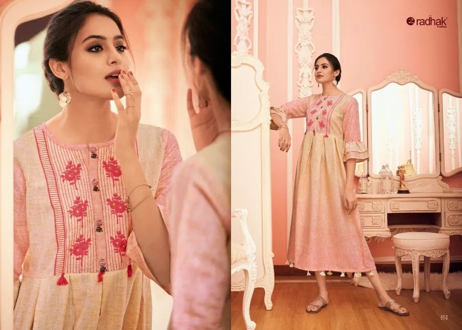 Rukmee Vol-9 By Radhak Fashion 350 To 355 Series Beautiful Stylish Fancy Colorful Casual Wear & Ethnic Wear & Ready To Wear Heavy Rayon Kurtis At Wholesale Price