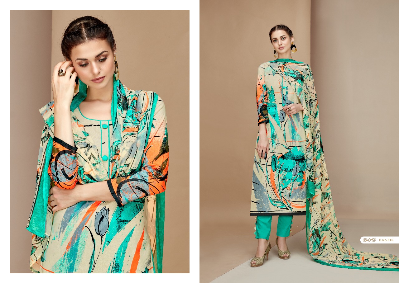 Russian By Ganesh Fashion 913 To 922 Series Beautiful Suits Stylish Fancy Colorful Casual Wear & Ethnic Wear Cambric Printed Dresses At Wholesale Price