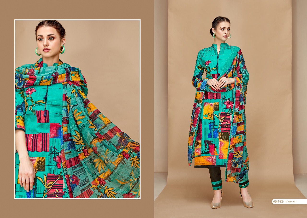 Russian By Ganesh Fashion 913 To 922 Series Beautiful Suits Stylish Fancy Colorful Casual Wear & Ethnic Wear Cambric Printed Dresses At Wholesale Price