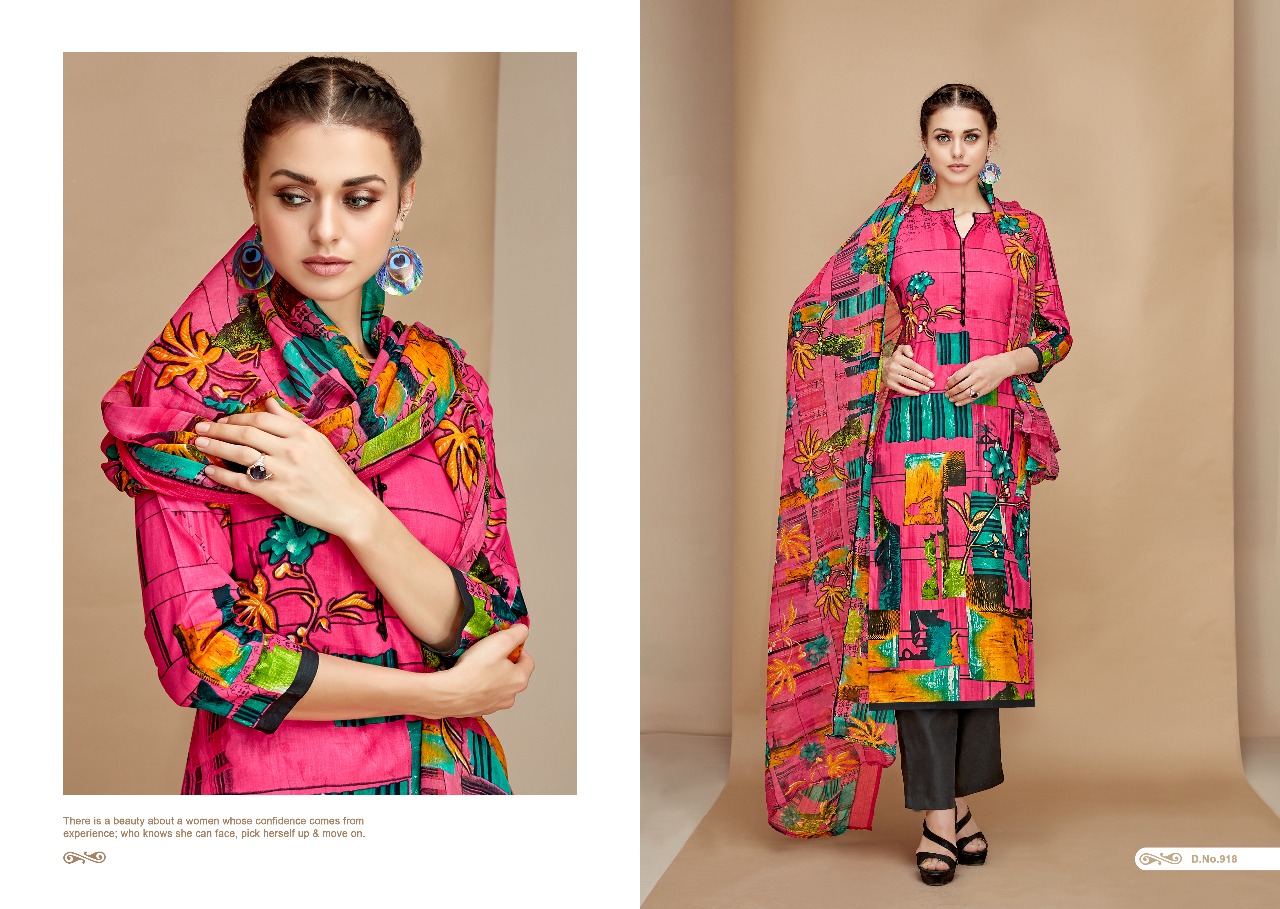 Russian By Ganesh Fashion 913 To 922 Series Beautiful Suits Stylish Fancy Colorful Casual Wear & Ethnic Wear Cambric Printed Dresses At Wholesale Price