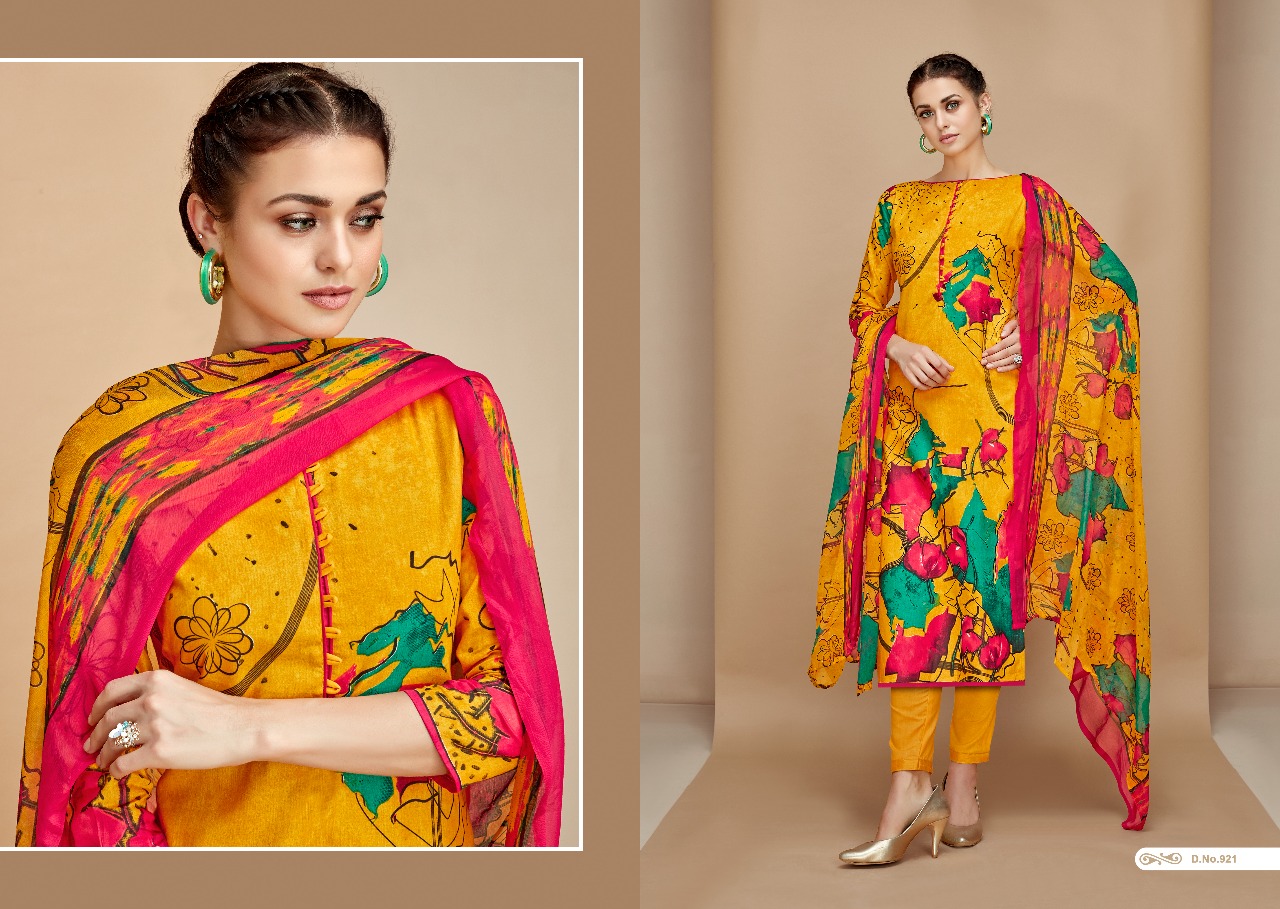 Russian By Ganesh Fashion 913 To 922 Series Beautiful Suits Stylish Fancy Colorful Casual Wear & Ethnic Wear Cambric Printed Dresses At Wholesale Price