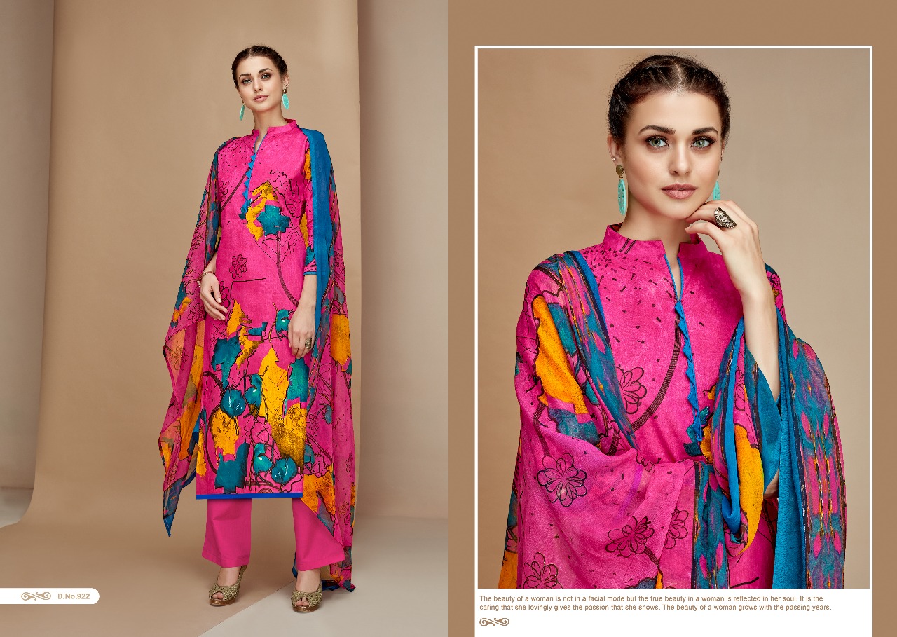 Russian By Ganesh Fashion 913 To 922 Series Beautiful Suits Stylish Fancy Colorful Casual Wear & Ethnic Wear Cambric Printed Dresses At Wholesale Price