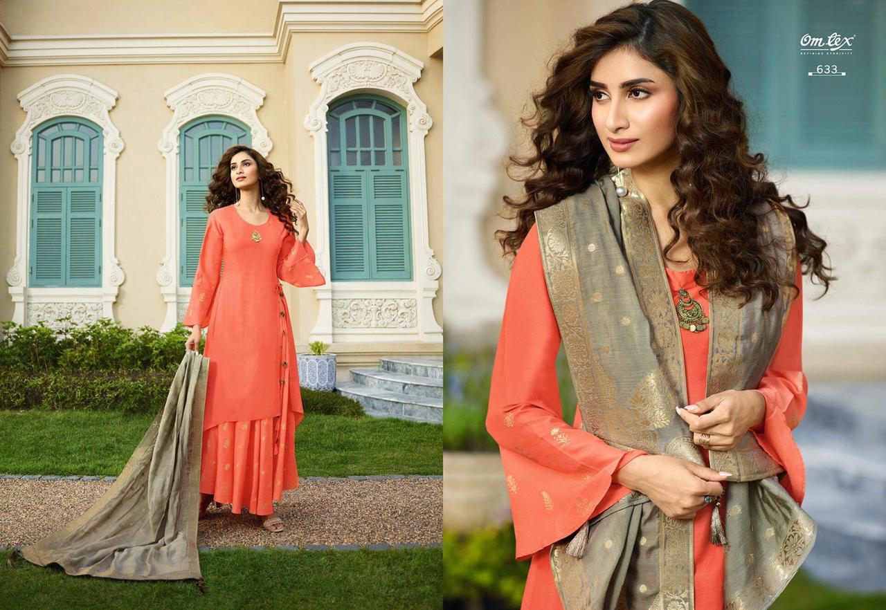 Rutwaa By Om Tex 631 To 636 Series Beautiful Stylish Colorful Fancy Party Wear & Ethnic Wear & Ready To Wear Muslin Printed Dresses At Wholesale Price