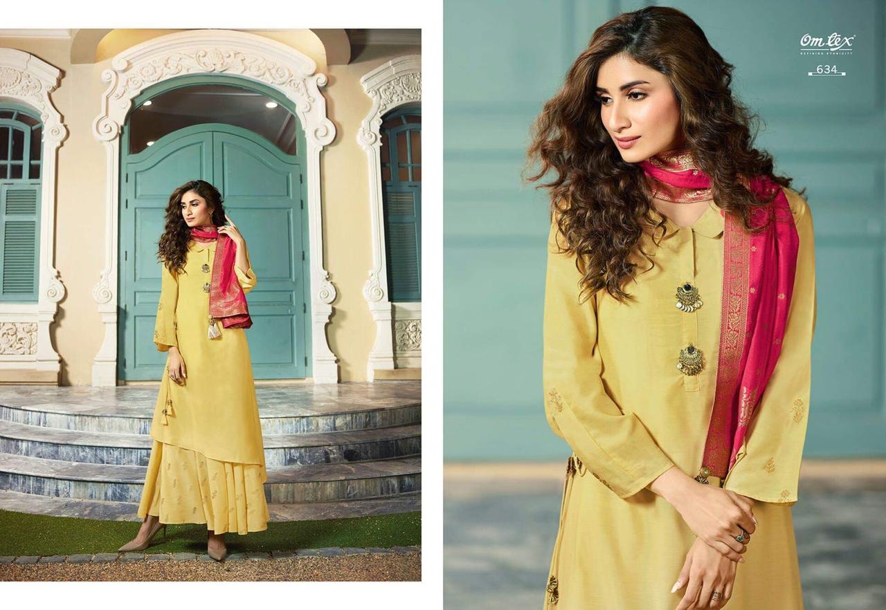 Rutwaa By Om Tex 631 To 636 Series Beautiful Stylish Colorful Fancy Party Wear & Ethnic Wear & Ready To Wear Muslin Printed Dresses At Wholesale Price