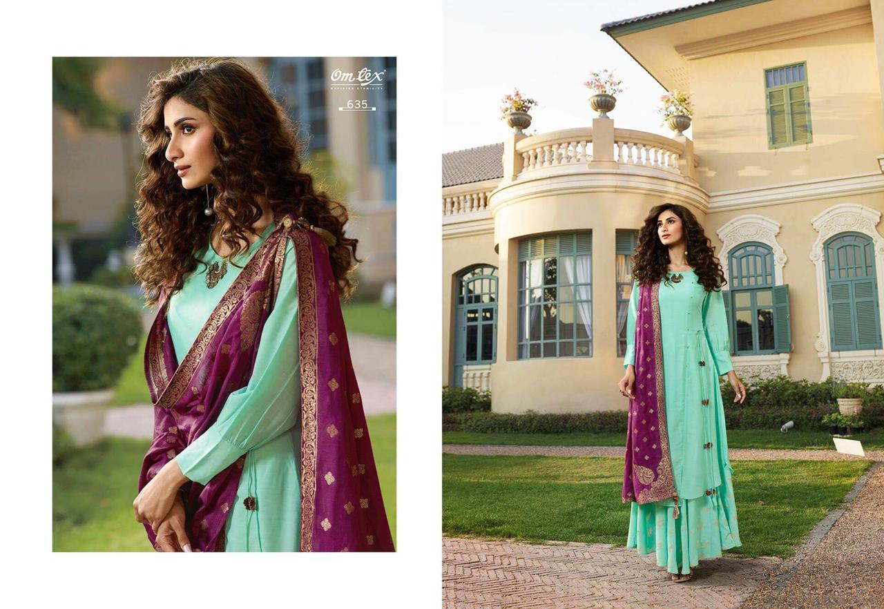 Rutwaa By Om Tex 631 To 636 Series Beautiful Stylish Colorful Fancy Party Wear & Ethnic Wear & Ready To Wear Muslin Printed Dresses At Wholesale Price