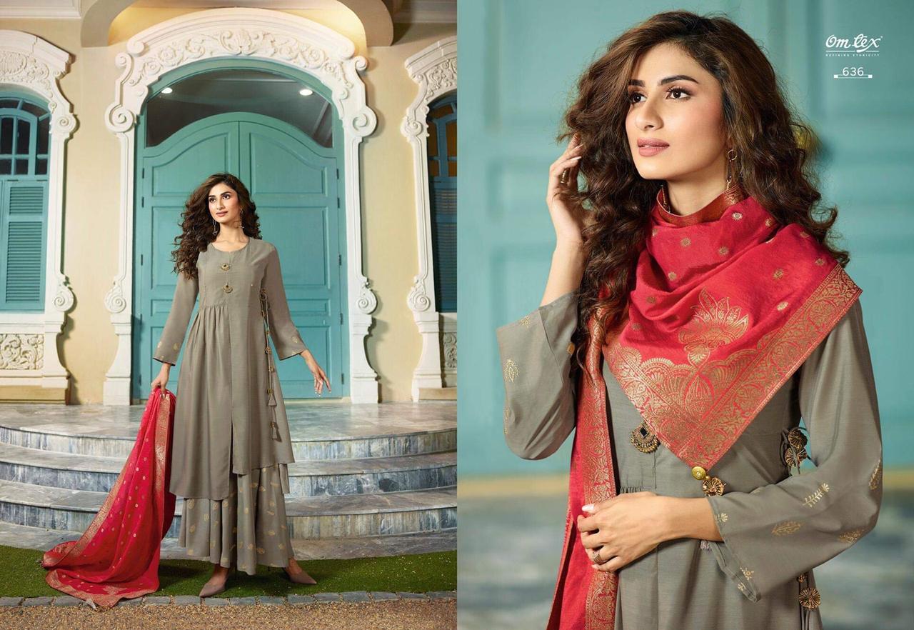 Rutwaa By Om Tex 631 To 636 Series Beautiful Stylish Colorful Fancy Party Wear & Ethnic Wear & Ready To Wear Muslin Printed Dresses At Wholesale Price