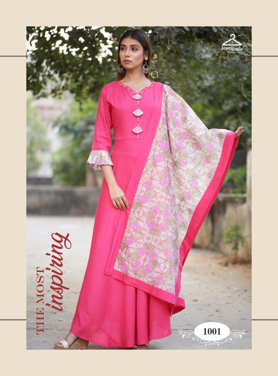 Saadgi By Kurti Pedia 1001 To 1006 Series Beautiful Stylish Colorful Fancy Party Wear & Ethnic Wear & Ready To Wear Rayon Printed Kurtis At Wholesale Price