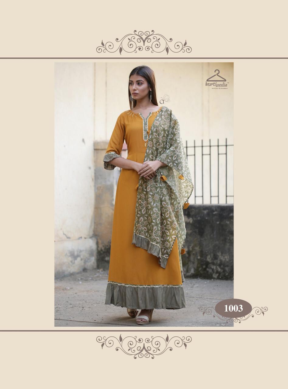 Saadgi By Kurti Pedia 1001 To 1006 Series Beautiful Stylish Colorful Fancy Party Wear & Ethnic Wear & Ready To Wear Rayon Printed Kurtis At Wholesale Price