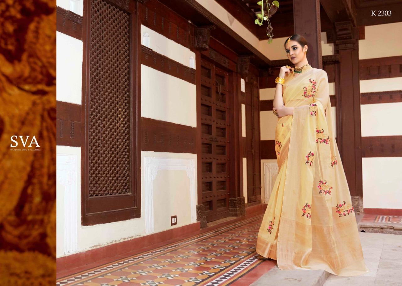 Saahitya By Sva 2301 To 2308 Series Indian Traditional Wear Collection Beautiful Stylish Fancy Colorful Party Wear & Occasional Wear Pure Organza Embroidered Sarees At Wholesale Price