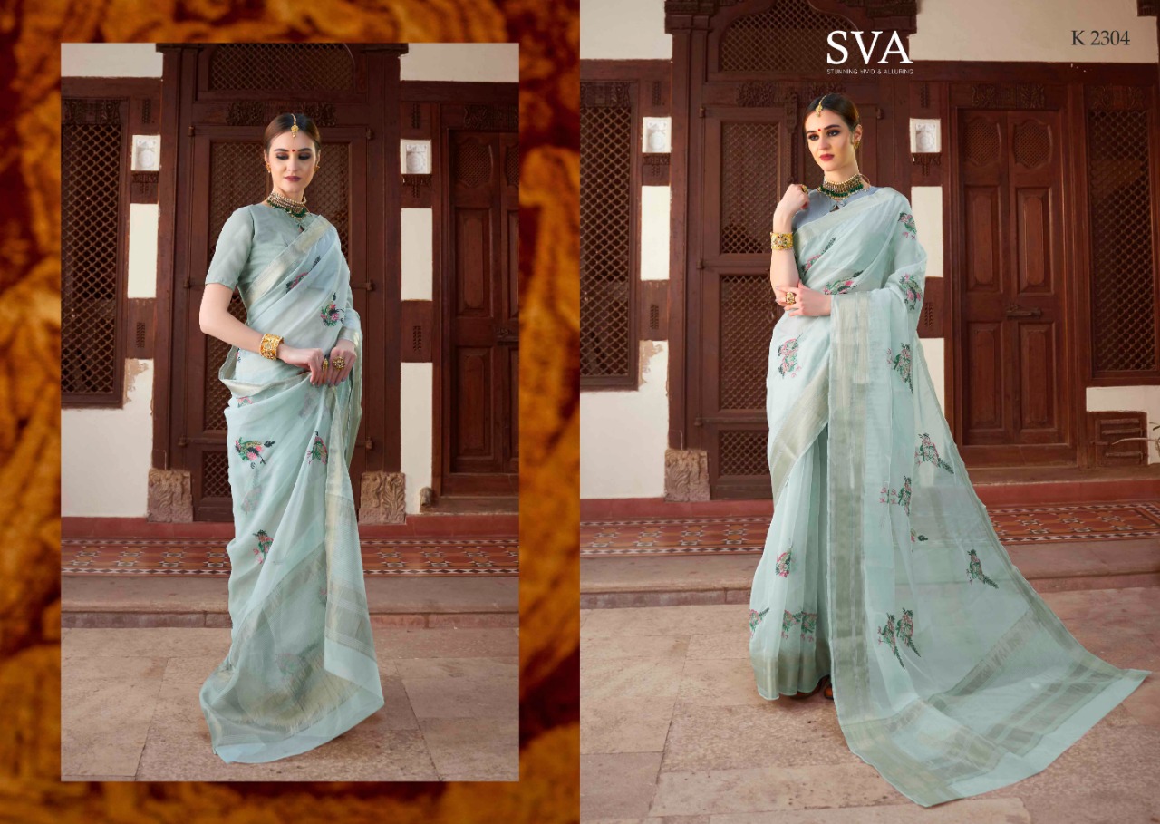 Saahitya By Sva 2301 To 2308 Series Indian Traditional Wear Collection Beautiful Stylish Fancy Colorful Party Wear & Occasional Wear Pure Organza Embroidered Sarees At Wholesale Price