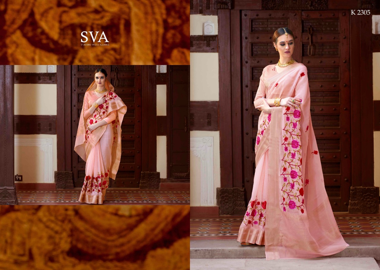 Saahitya By Sva 2301 To 2308 Series Indian Traditional Wear Collection Beautiful Stylish Fancy Colorful Party Wear & Occasional Wear Pure Organza Embroidered Sarees At Wholesale Price