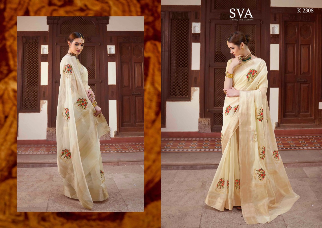Saahitya By Sva 2301 To 2308 Series Indian Traditional Wear Collection Beautiful Stylish Fancy Colorful Party Wear & Occasional Wear Pure Organza Embroidered Sarees At Wholesale Price