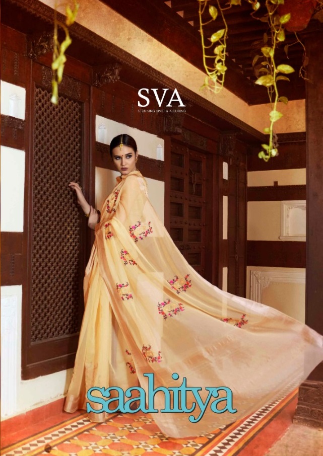 Saahitya By Sva 2301 To 2308 Series Indian Traditional Wear Collection Beautiful Stylish Fancy Colorful Party Wear & Occasional Wear Pure Organza Embroidered Sarees At Wholesale Price