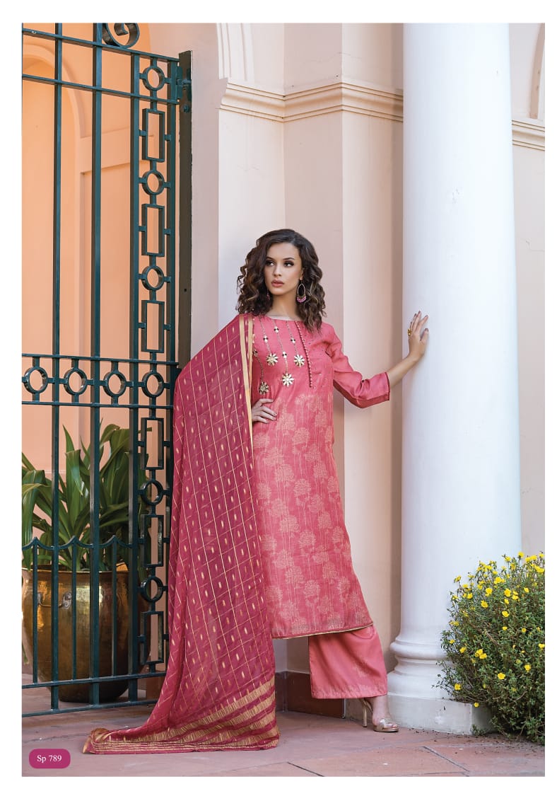 Saarthi By Sri 789 To 796 Series Beautiful Collection Suits Stylish Fancy Colorful Party Wear & Ethnic Wear Chanderi Silk Printed Dresses At Wholesale Price