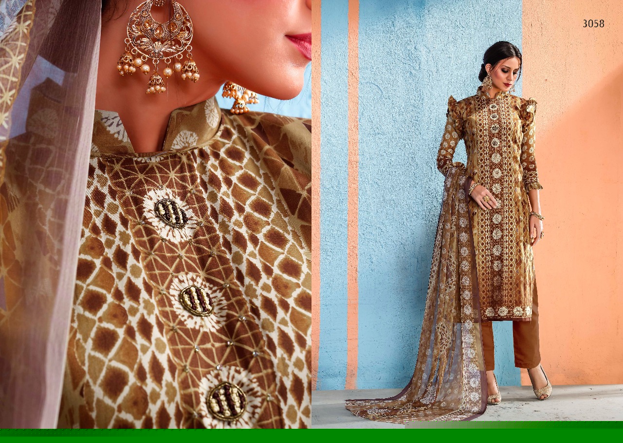 Sabhya By Labdhi 3051 To 3060 Series Beautiful Collection Suits Stylish Fancy Colorful Party Wear & Ethnic Wear Jam Satin Printed Dresses At Wholesale Price