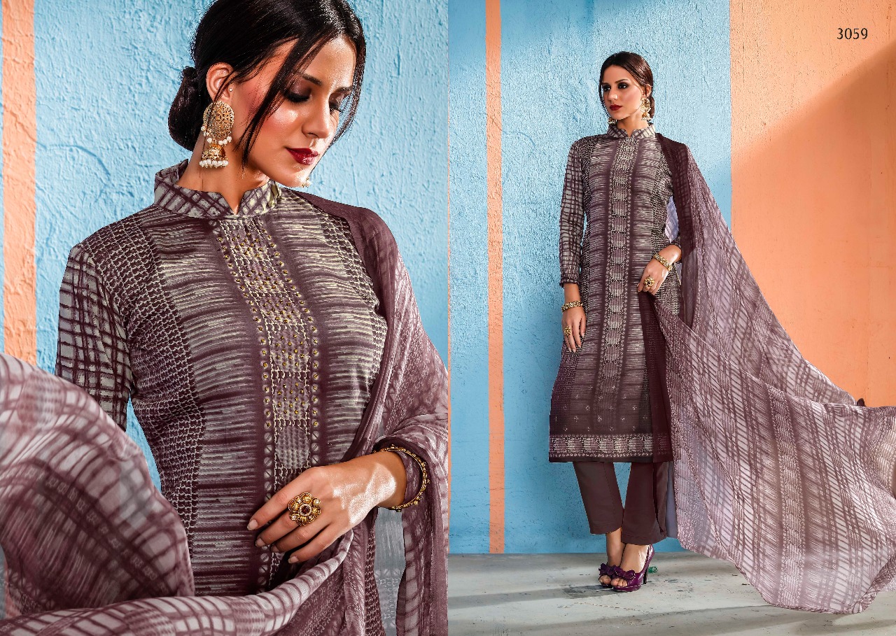 Sabhya By Labdhi 3051 To 3060 Series Beautiful Collection Suits Stylish Fancy Colorful Party Wear & Ethnic Wear Jam Satin Printed Dresses At Wholesale Price