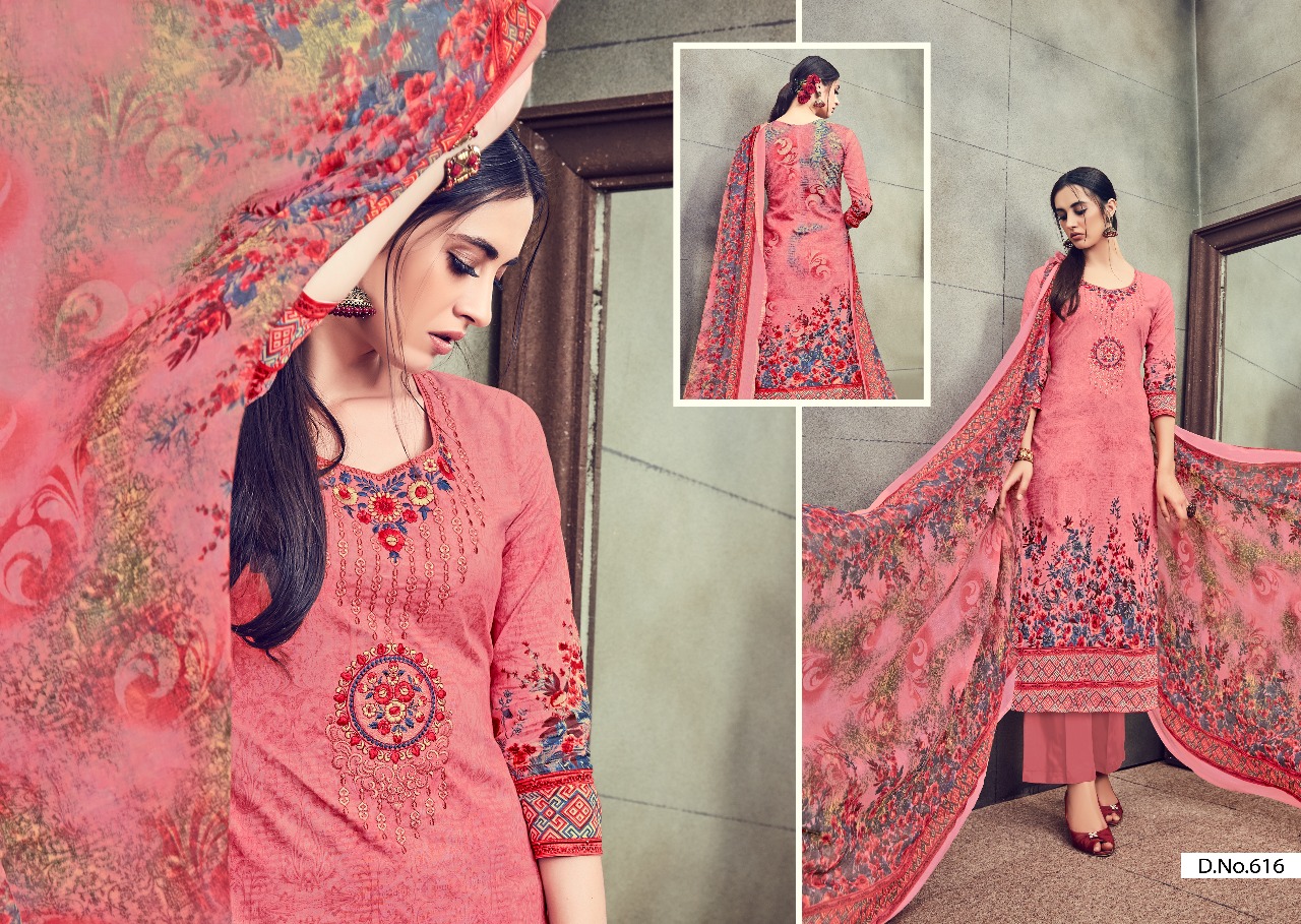 Sabiya By Kalyan Prints 613 To 622 Series Beautiful Stylish Fancy Colorful Casual Wear & Ethnic Wear Collection Pure Cotton Embroidered Dresses At Wholesale Price