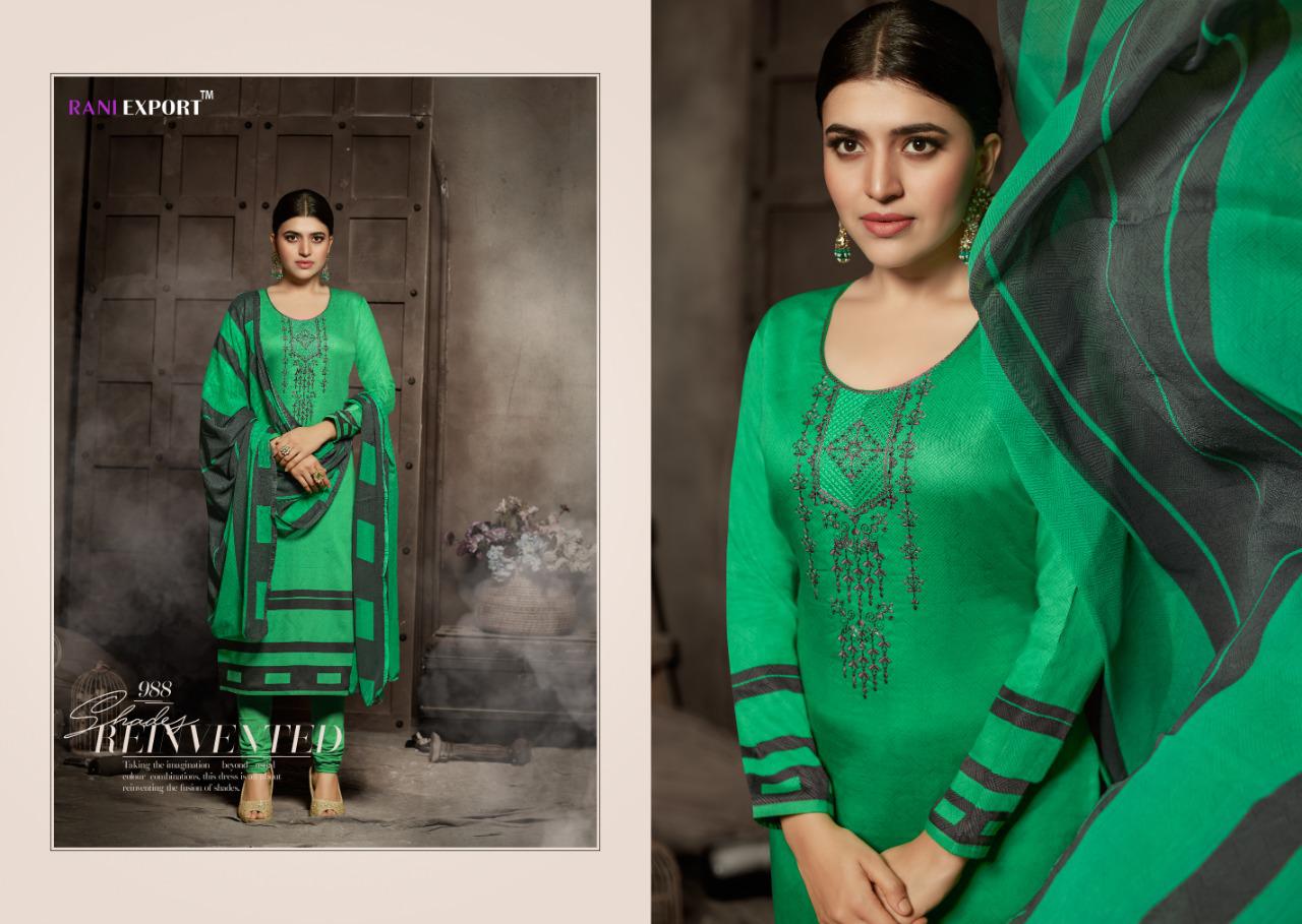 Sabnam Vol-4 By Rani Export 984 To 991 Series Designer Suits Colorful Stylish Fancy Beautiful Collection Casual Wear & Ethnic Wear Pure Jam Cotton Print With Embroidery Dresses At Wholesale Price
