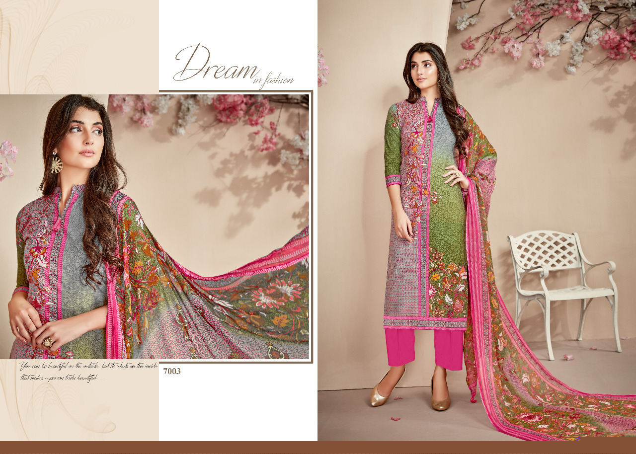 Sabrina By Shri Vijay 7001 To 7008 Series Beautiful Suits Stylish Colorful Fancy Casual Wear & Ethnic Wear Pure Cambric Cotton Printed Dresses At Wholesale Price