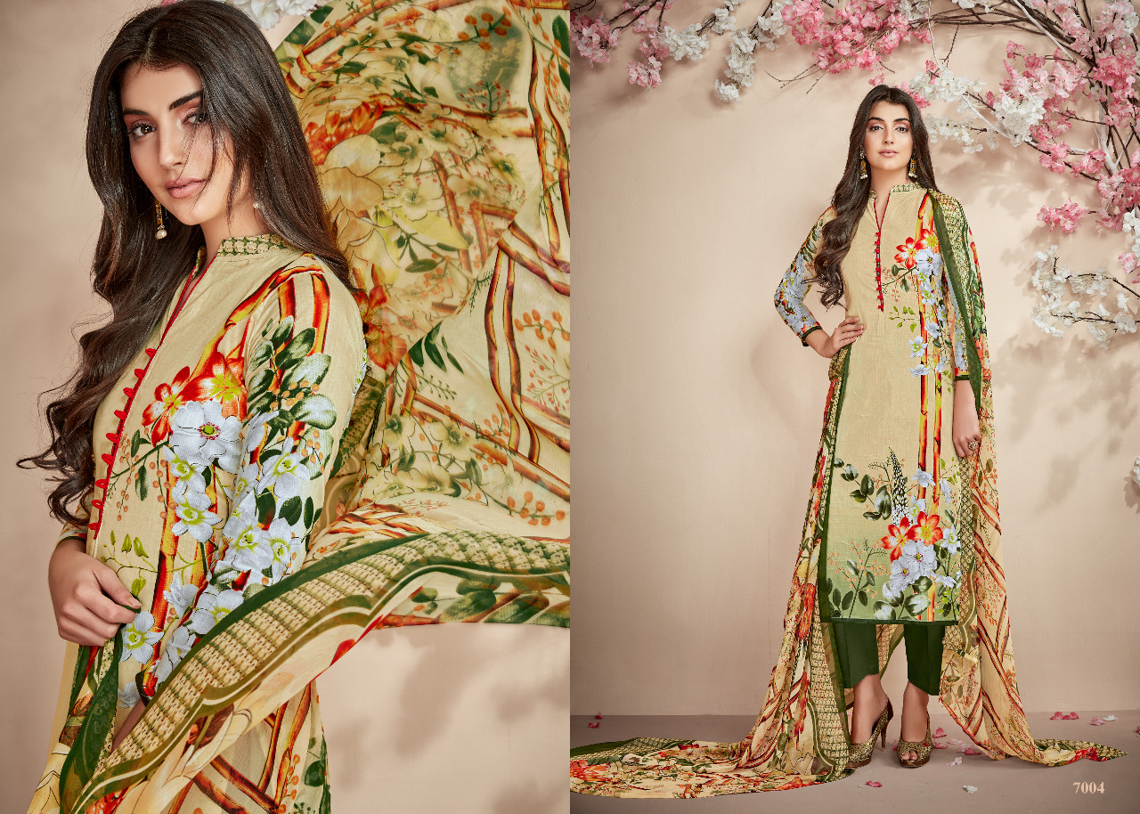 Sabrina By Shri Vijay 7001 To 7008 Series Beautiful Suits Stylish Colorful Fancy Casual Wear & Ethnic Wear Pure Cambric Cotton Printed Dresses At Wholesale Price