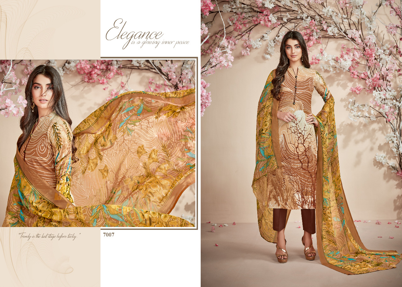 Sabrina By Shri Vijay 7001 To 7008 Series Beautiful Suits Stylish Colorful Fancy Casual Wear & Ethnic Wear Pure Cambric Cotton Printed Dresses At Wholesale Price
