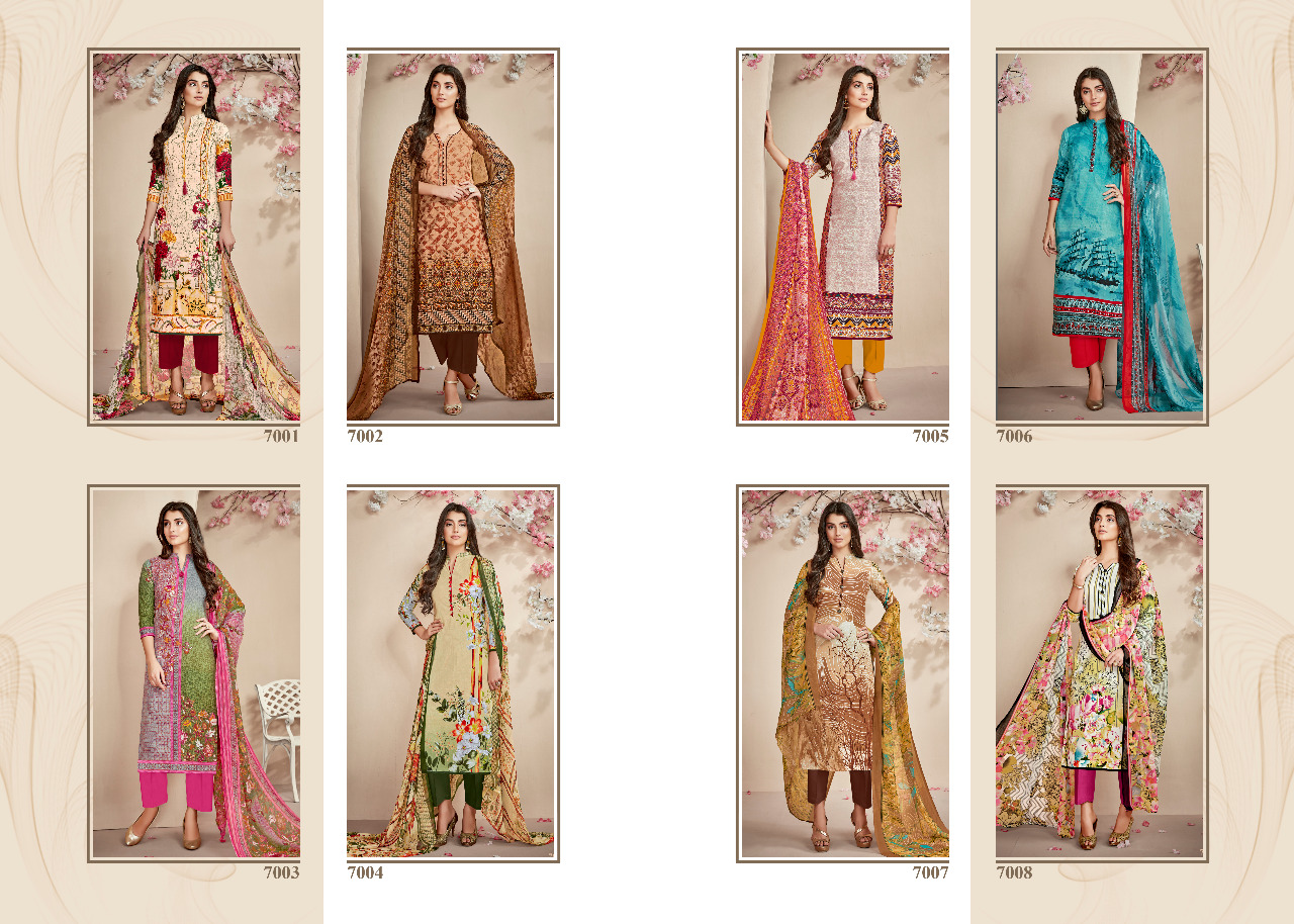 Sabrina By Shri Vijay 7001 To 7008 Series Beautiful Suits Stylish Colorful Fancy Casual Wear & Ethnic Wear Pure Cambric Cotton Printed Dresses At Wholesale Price