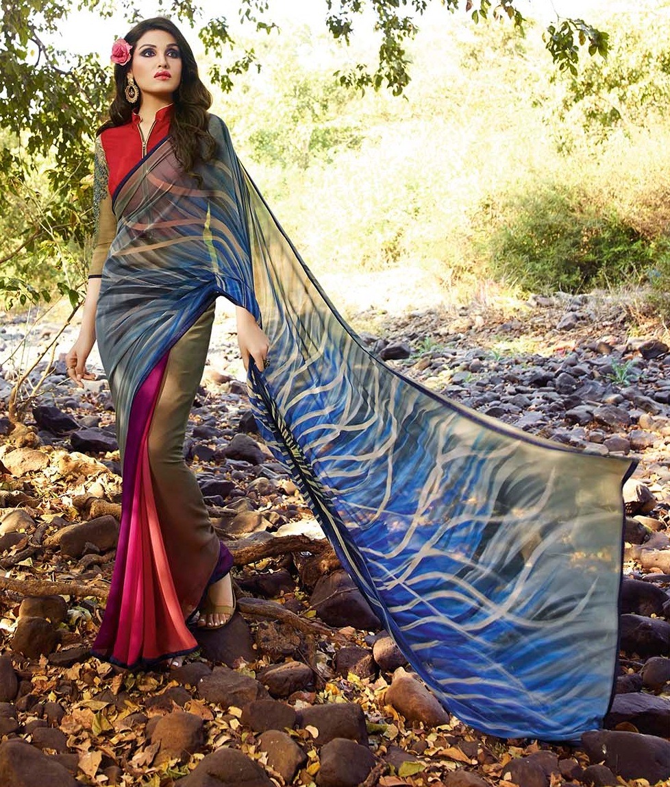 Sabya By Sanskar Tex Print Indian Traditional Wear Collection Beautiful Stylish Fancy Colorful Party Wear & Occasional Wear Georgette Printed Sarees At Wholesale Price