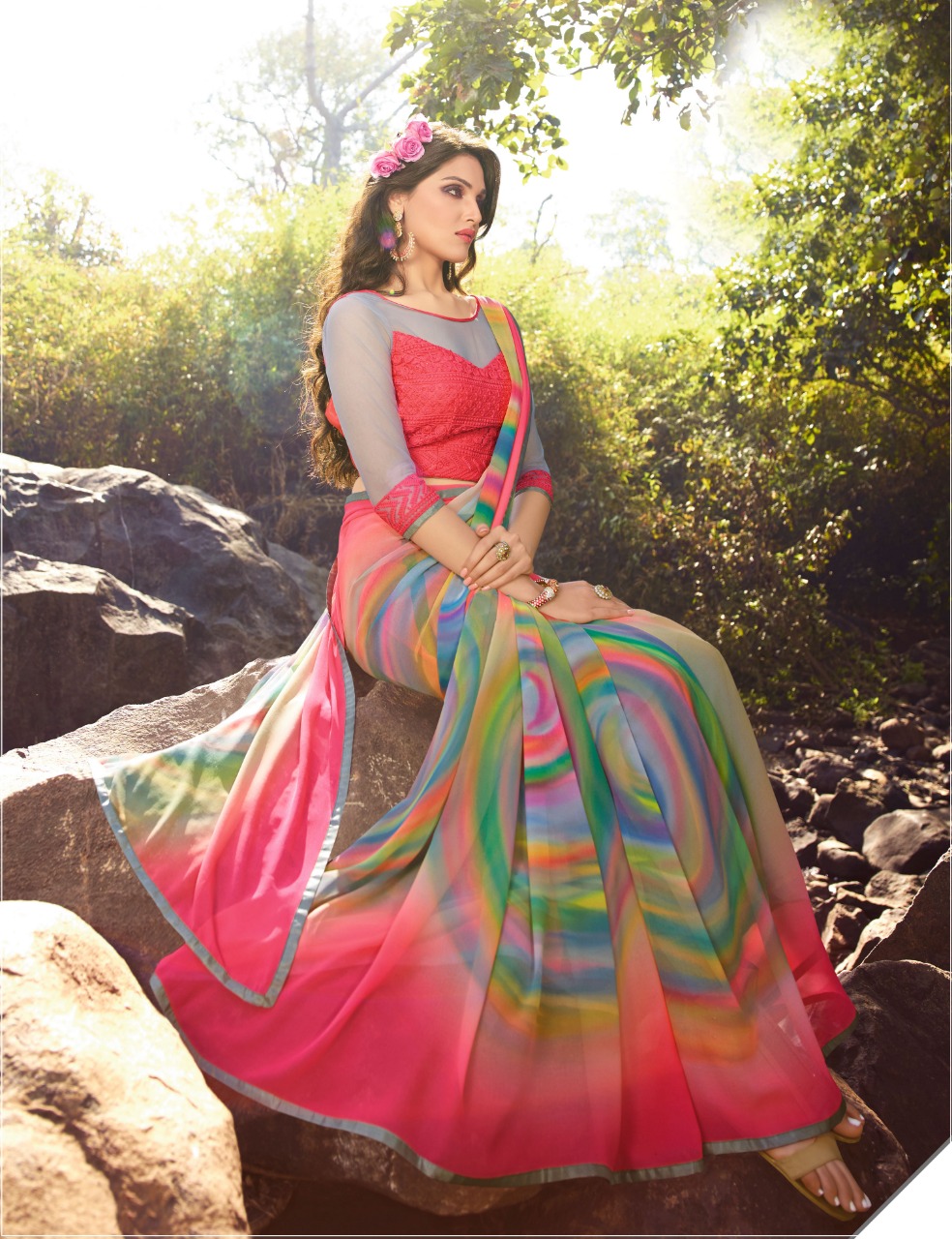 Sabya By Sanskar Tex Print Indian Traditional Wear Collection Beautiful Stylish Fancy Colorful Party Wear & Occasional Wear Georgette Printed Sarees At Wholesale Price