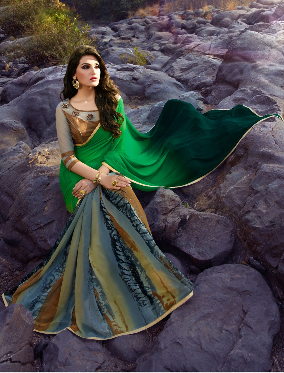 Sabya By Sanskar Tex Print Indian Traditional Wear Collection Beautiful Stylish Fancy Colorful Party Wear & Occasional Wear Georgette Printed Sarees At Wholesale Price