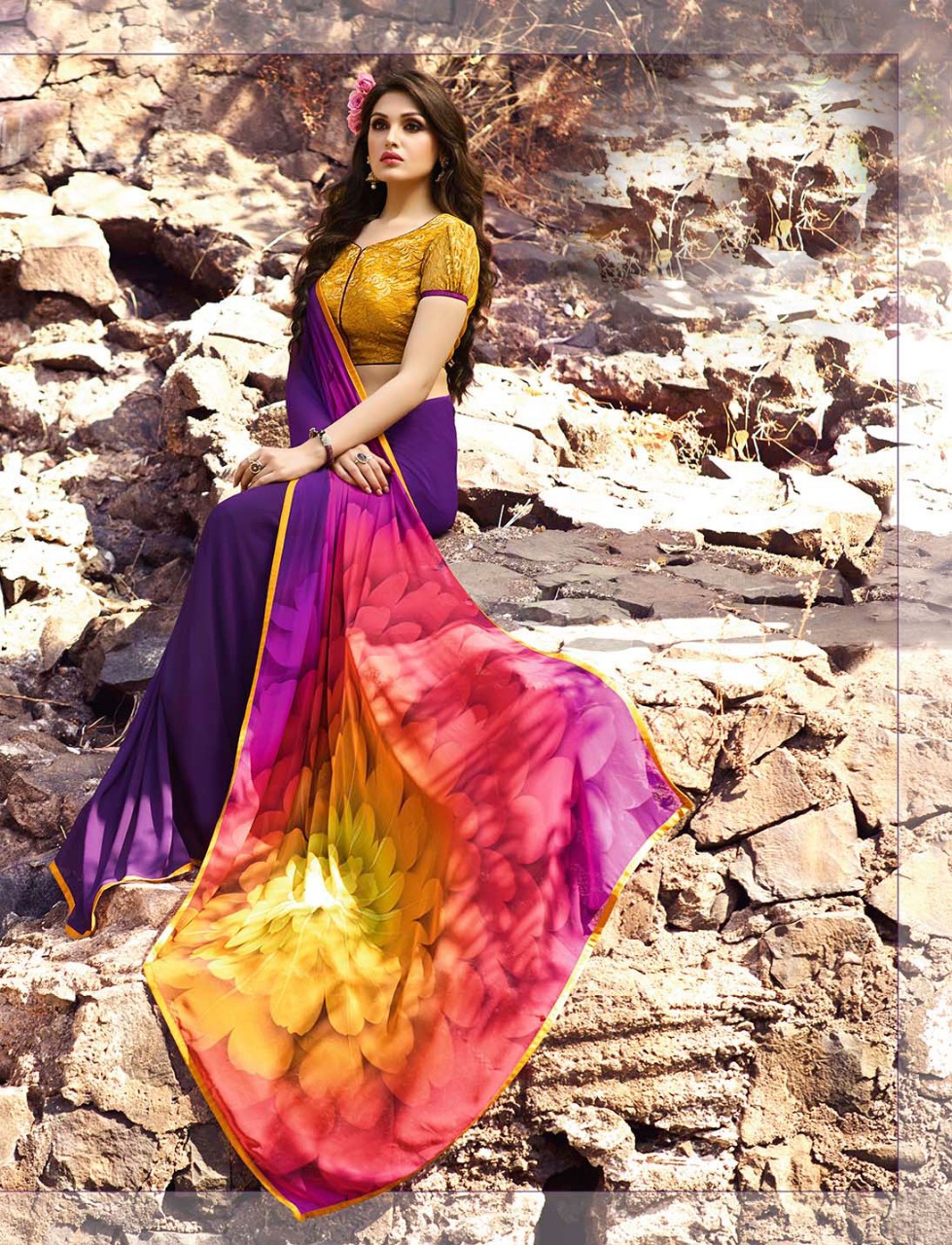 Sabya By Sanskar Tex Print Indian Traditional Wear Collection Beautiful Stylish Fancy Colorful Party Wear & Occasional Wear Georgette Printed Sarees At Wholesale Price