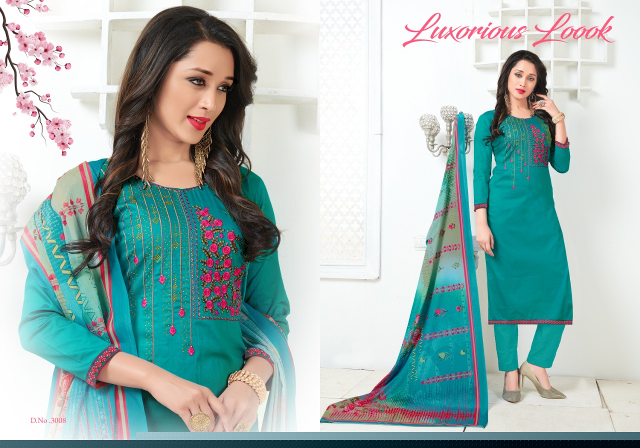 Safeena Vol-30 By Lavli Fashion 3001 To 3008 Series Indian Traditional Wear Collection Beautiful Stylish Fancy Colorful Party Wear & Occasional Wear Jam Silk Embroidered Dress At Wholesale Price
