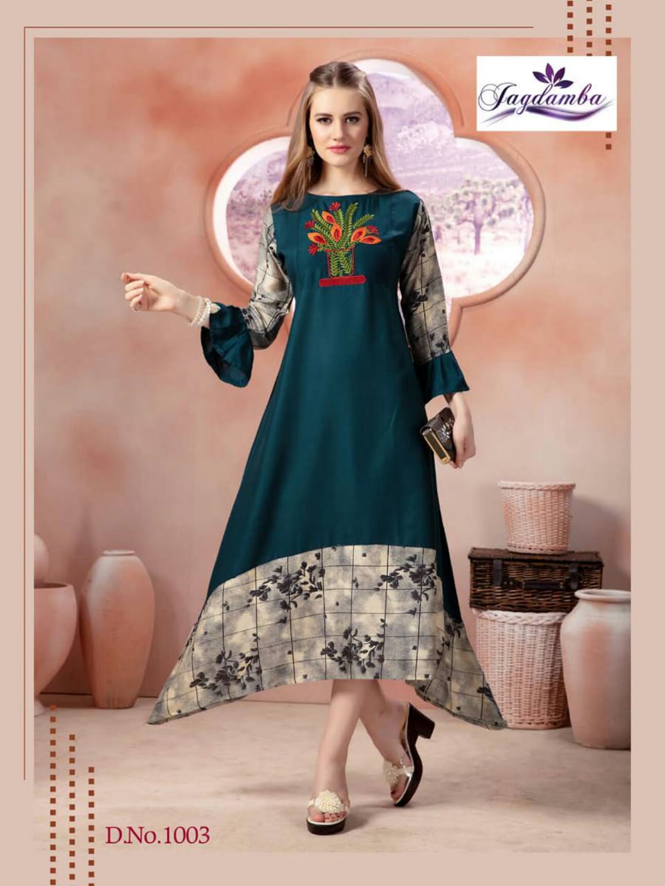 Saffronn By Jagdamba 1001 To 1008 Series Stylish Fancy Beautiful Colorful Casual Wear & Ethnic Wear Rayon Printed Kurtis At Wholesale Price