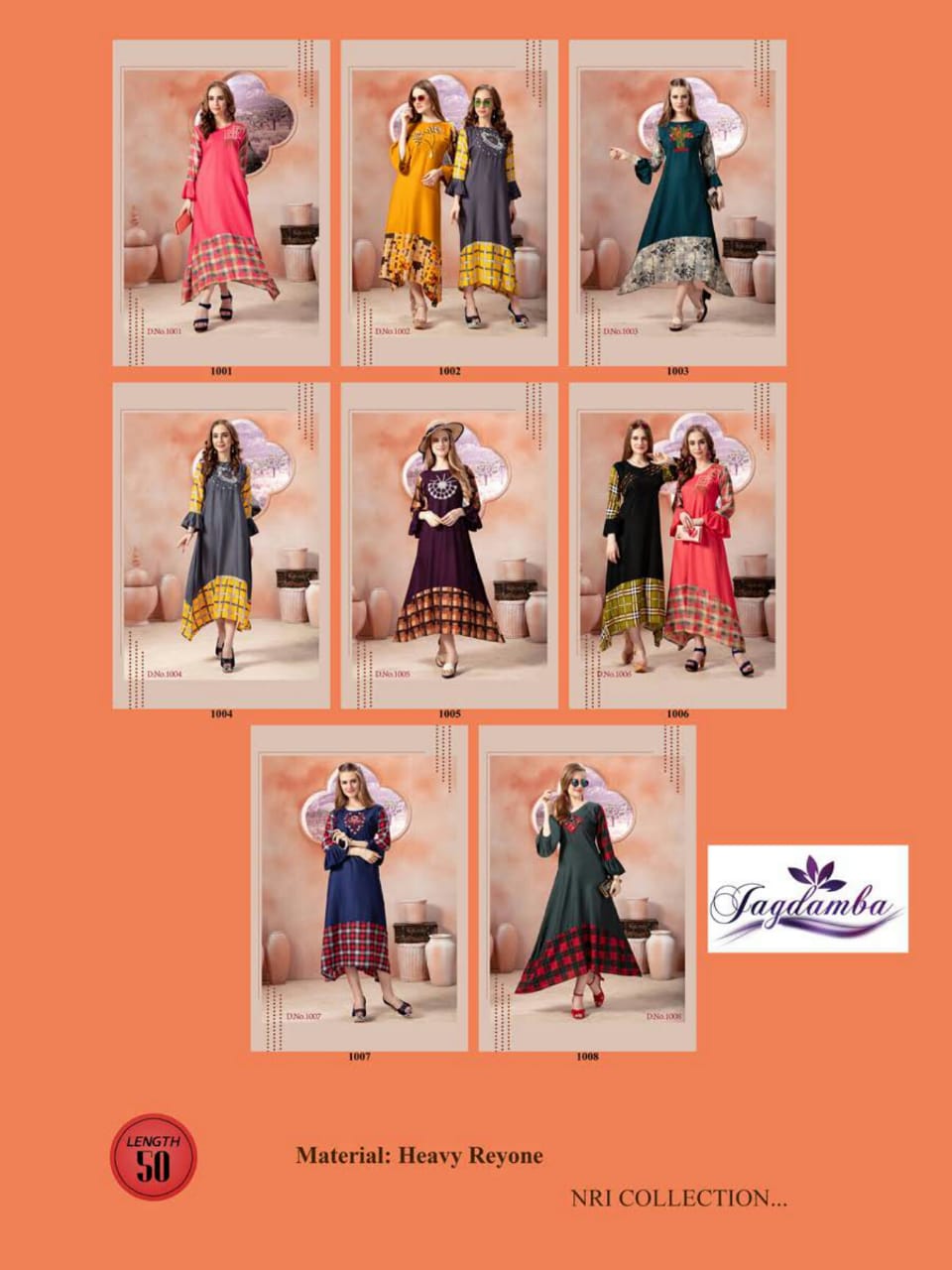 Saffronn By Jagdamba 1001 To 1008 Series Stylish Fancy Beautiful Colorful Casual Wear & Ethnic Wear Rayon Printed Kurtis At Wholesale Price