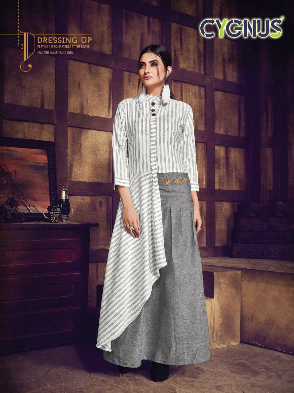Saffron By Cygnus 4001 To 4006 Series Beautiful Colorful Stylish Fancy Casual Wear & Ethnic Wear & Ready To Wear Heavy Rayon Printed Kurtis With Dhoti And Shrug At Wholesale Price