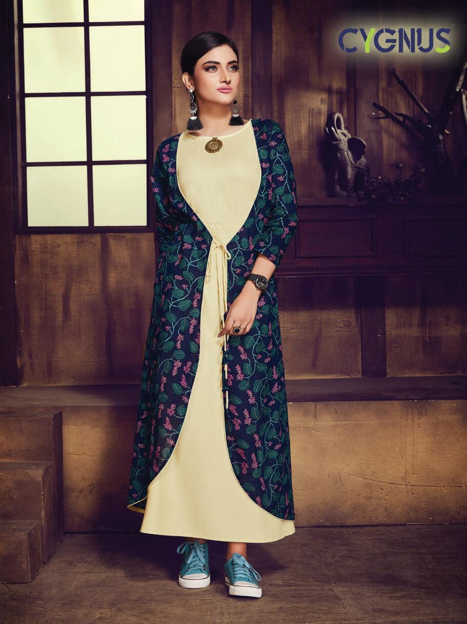 Saffron By Cygnus 4001 To 4006 Series Beautiful Colorful Stylish Fancy Casual Wear & Ethnic Wear & Ready To Wear Heavy Rayon Printed Kurtis With Dhoti And Shrug At Wholesale Price
