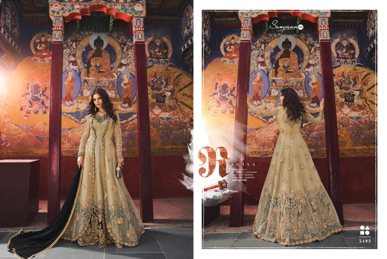 Saga Vol-4 By Sampann Nx 5401 To 5408 Series Anarkali Designer Beautiful Suits Colorful Stylish Fancy Casual Wear & Ethnic Wear Net/tafeta Dresses At Wholesale Price
