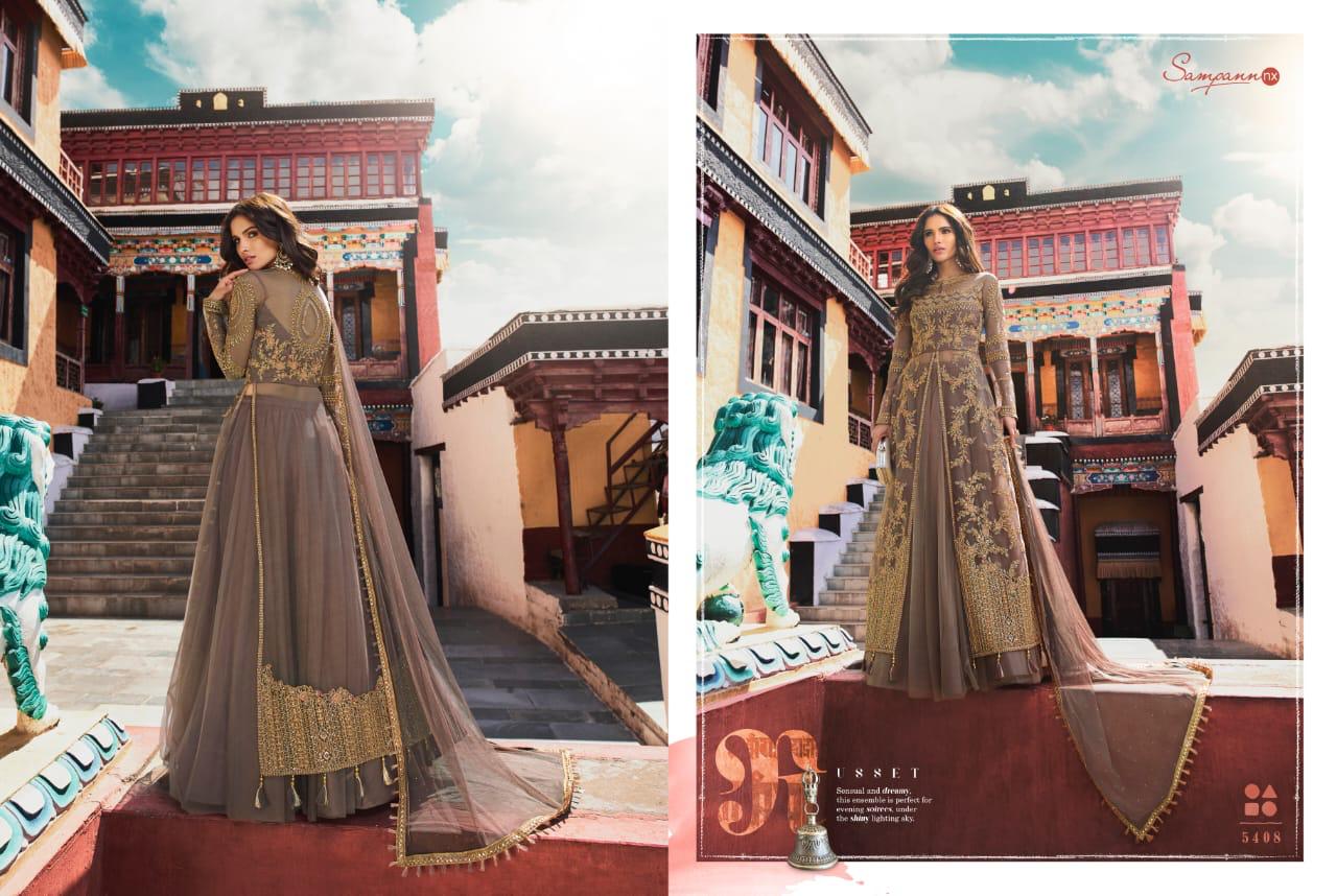 Saga Vol-4 By Sampann Nx 5401 To 5408 Series Anarkali Designer Beautiful Suits Colorful Stylish Fancy Casual Wear & Ethnic Wear Net/tafeta Dresses At Wholesale Price