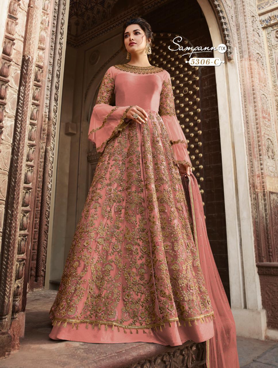 Saga 5306 Colours By Sampann Nx 5306 To 5306-b Series Anarkali Designer Beautiful Suits Colorful Stylish Fancy Casual Wear & Ethnic Wear Net/tafeta Dresses At Wholesale Price