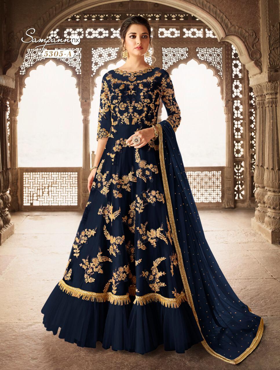Saga New Colours By Sampann Nx Anarkali Designer Beautiful Suits Colorful Stylish Fancy Casual Wear & Ethnic Wear Net/tafeta Dresses At Wholesale Price