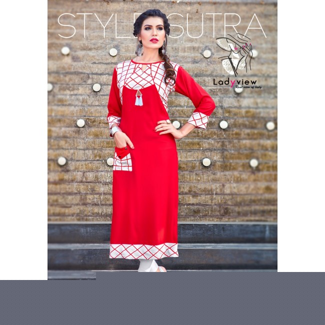 Saisha By Lady View 101 To 108 Series Stylish Beautiful Fancy Colorful Casual Wear & Ethnic Wear Heavy Rayon Printed Kurtis At Wholesale Price