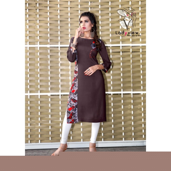 Saisha By Lady View 101 To 108 Series Stylish Beautiful Fancy Colorful Casual Wear & Ethnic Wear Heavy Rayon Printed Kurtis At Wholesale Price