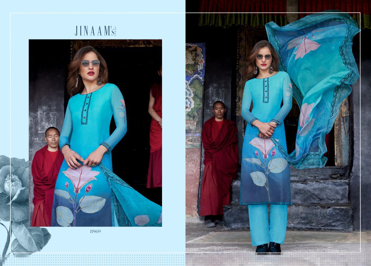 Sakeena By Jinaam Dresses 8966 To 8971 Series Suits Beautiful Stylish Fancy Colorful Designer Party Wear & Ethnic Wear Cotton Silk Digital Printed Dresses At Wholesale Price