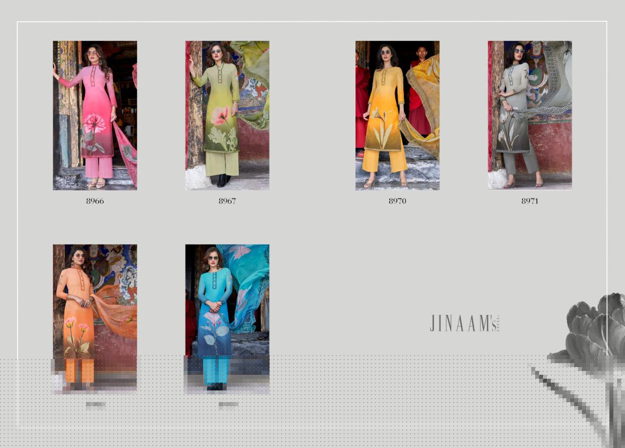 Sakeena By Jinaam Dresses 8966 To 8971 Series Suits Beautiful Stylish Fancy Colorful Designer Party Wear & Ethnic Wear Cotton Silk Digital Printed Dresses At Wholesale Price