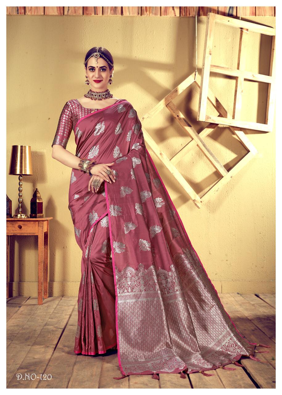 Sakhi By Kianaa Fashion 117 To 124 Series Indian Traditional Wear Collection Beautiful Stylish Fancy Colorful Party Wear & Occasional Wear Dyed Silk Meena Printed Sarees At Wholesale Price
