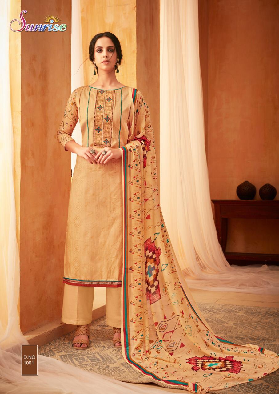 Sakhiya By Sunrise Creation 1001 To 1010 Series Beautiful Suits Colorful Stylish Fancy Colorful Casual Wear & Ethnic Wear Jam Satin Embroidery Work Dresses At Wholesale Price