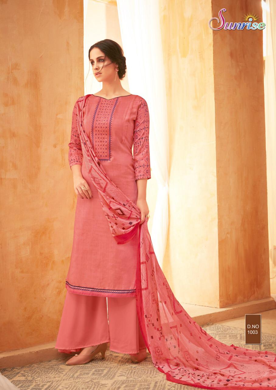 Sakhiya By Sunrise Creation 1001 To 1010 Series Beautiful Suits Colorful Stylish Fancy Colorful Casual Wear & Ethnic Wear Jam Satin Embroidery Work Dresses At Wholesale Price
